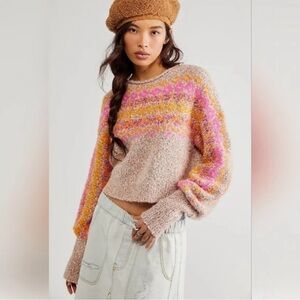 NWT - Women’s XS - Free People Cropped Knit Sweater